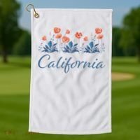 Row Of California Poppies Golf Towel thumb 1
