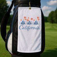 Row Of California Poppies Golf Towel thumb 2