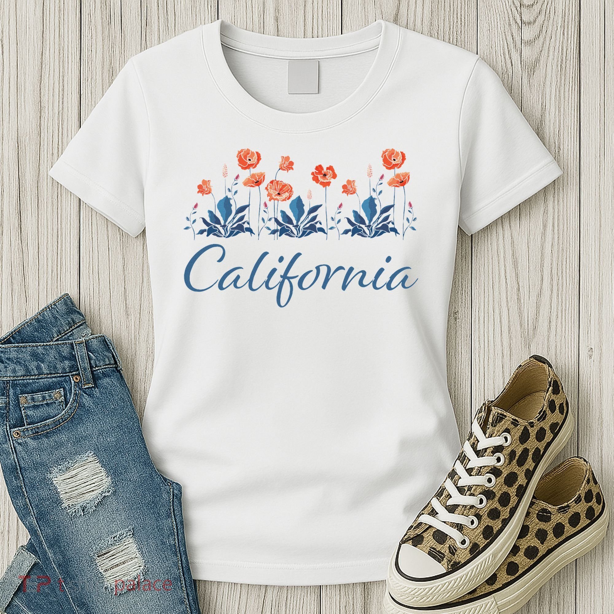 Row Of California Poppies Women's T-Shirt