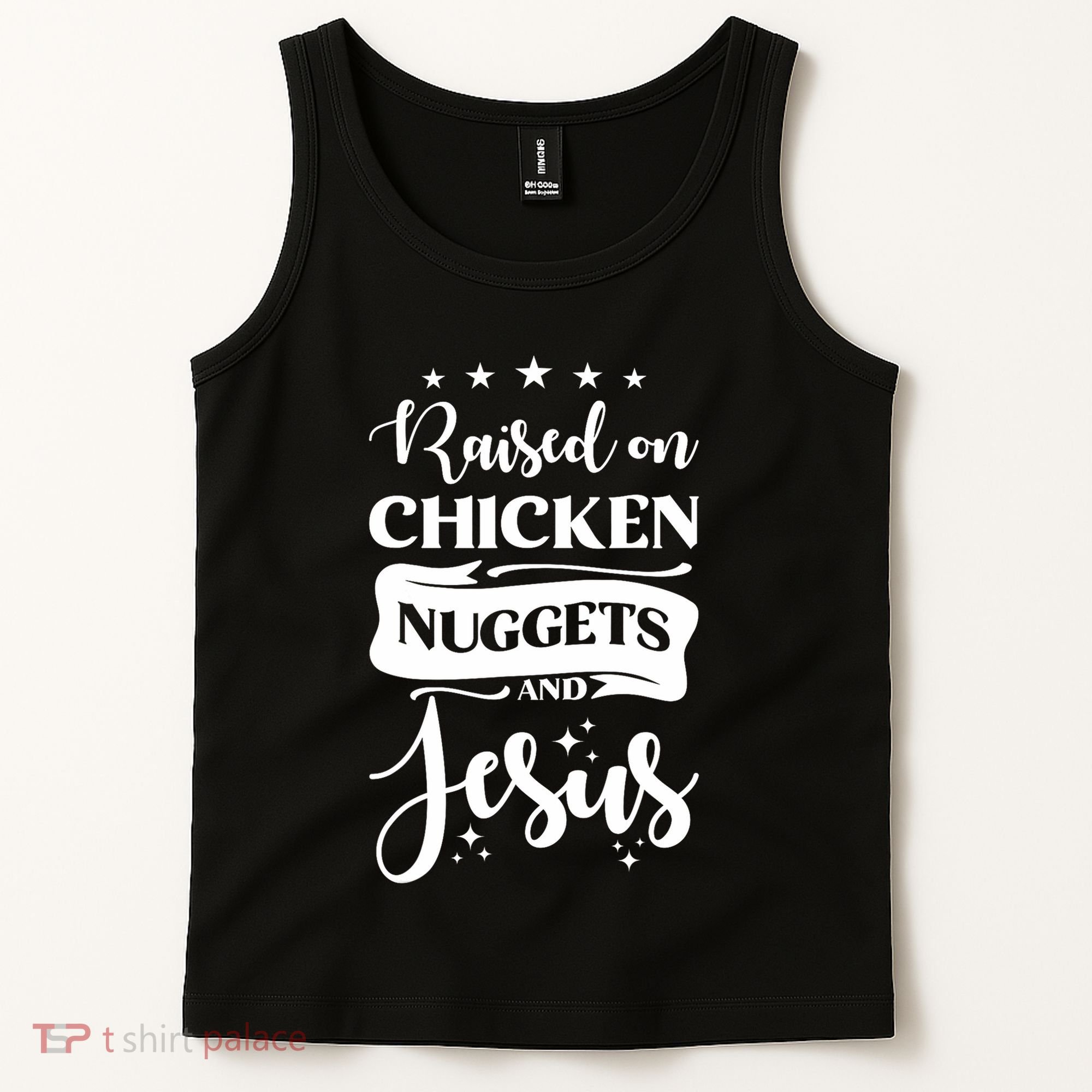 Raised On Chicken Nuggets And Jesus Tank Top