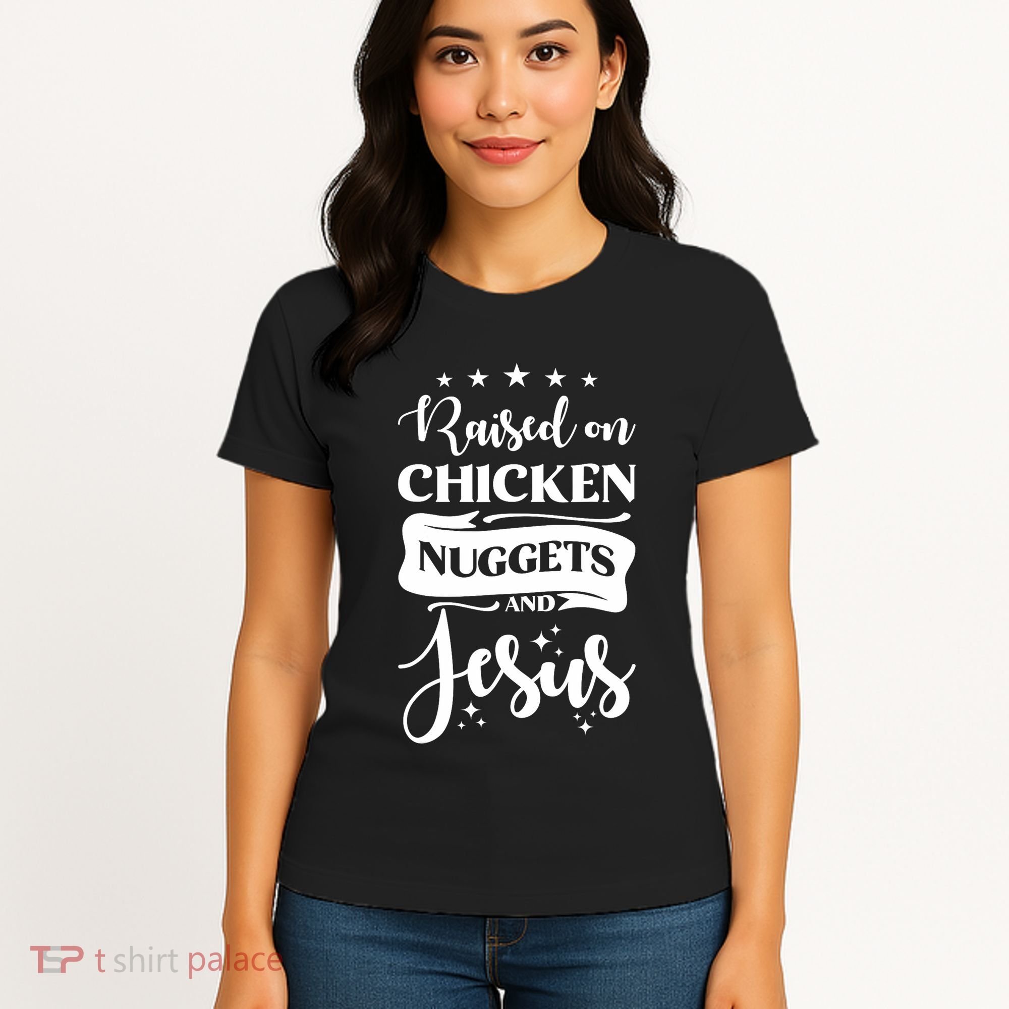 Raised On Chicken Nuggets And Jesus Women's T-Shirt