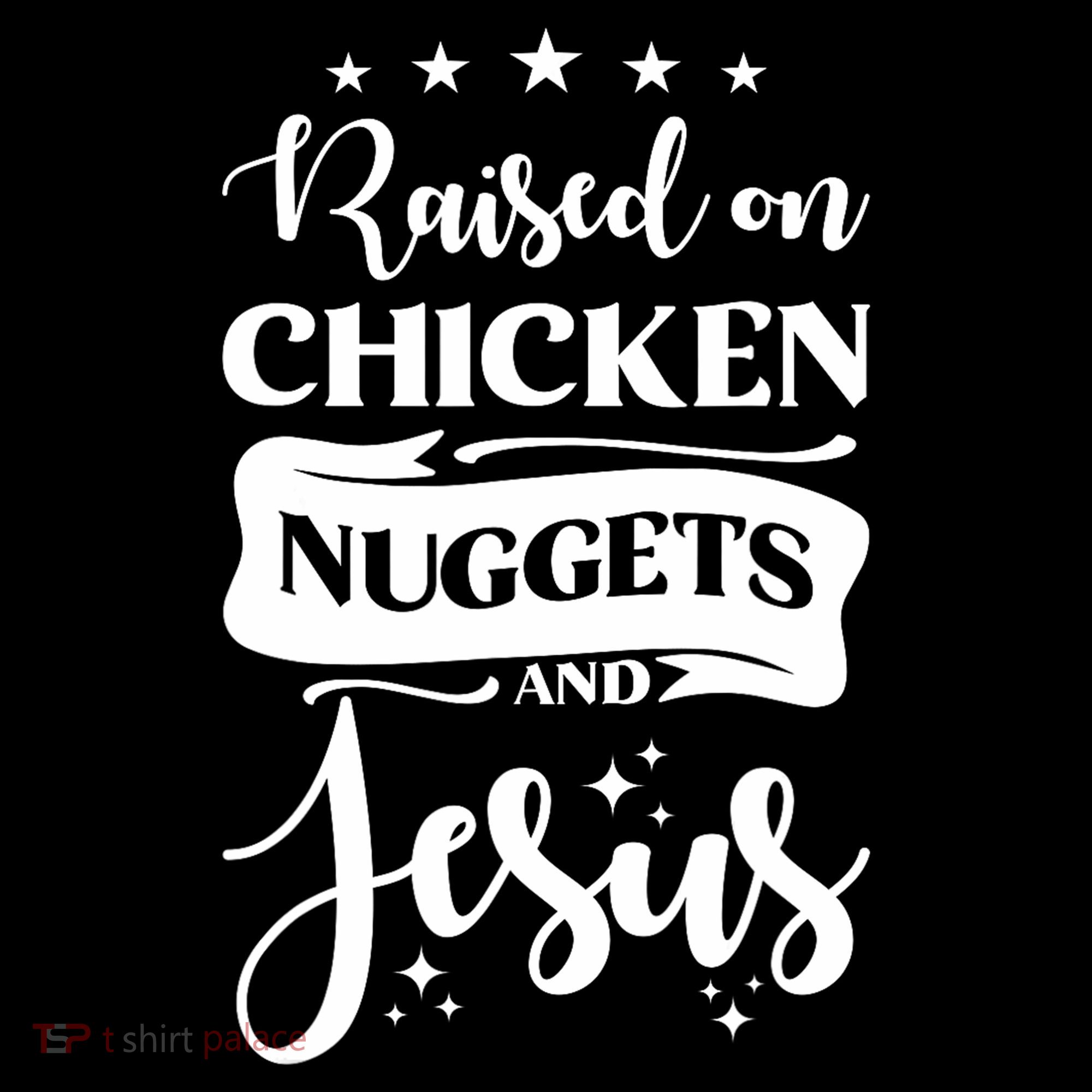 Raised On Chicken Nuggets And Jesus Kids Sweatshirt
