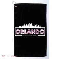 Retro Orlando City Skyline Golf Towel thumb 0