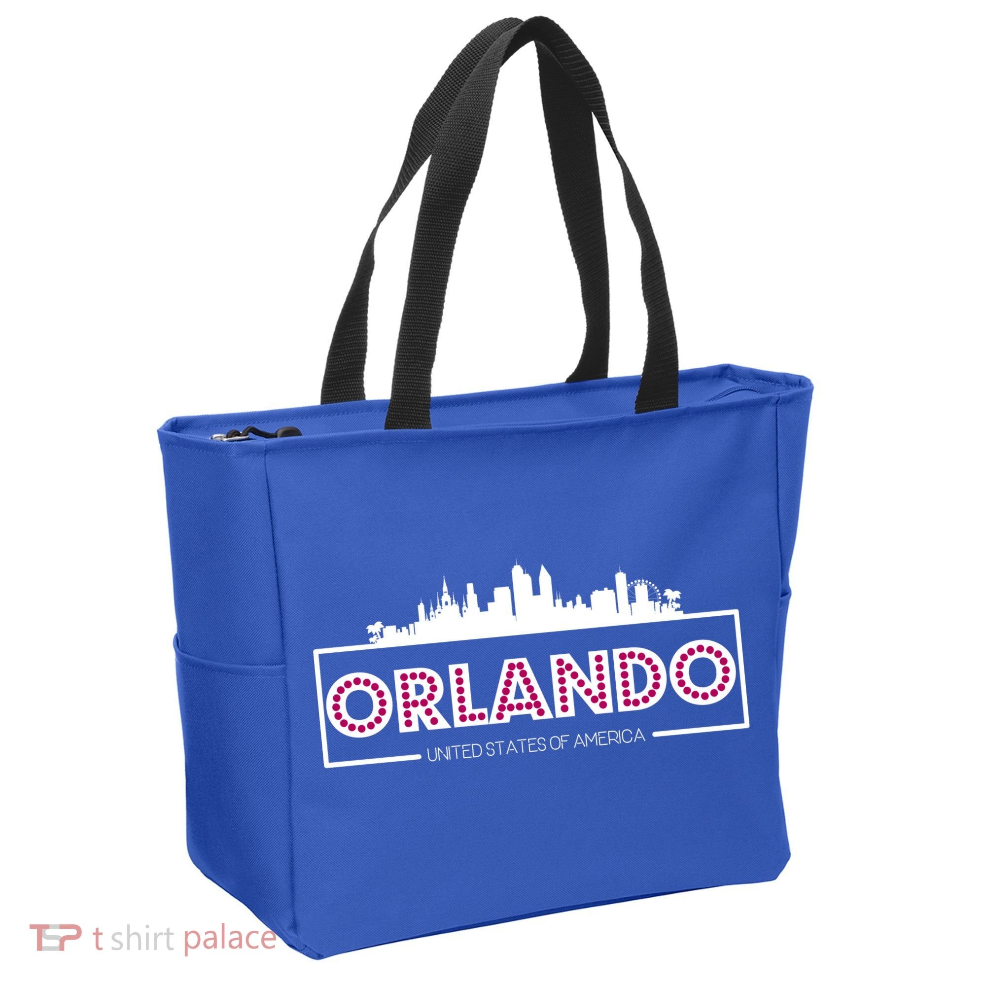 Retro Orlando City Skyline Tote Bag