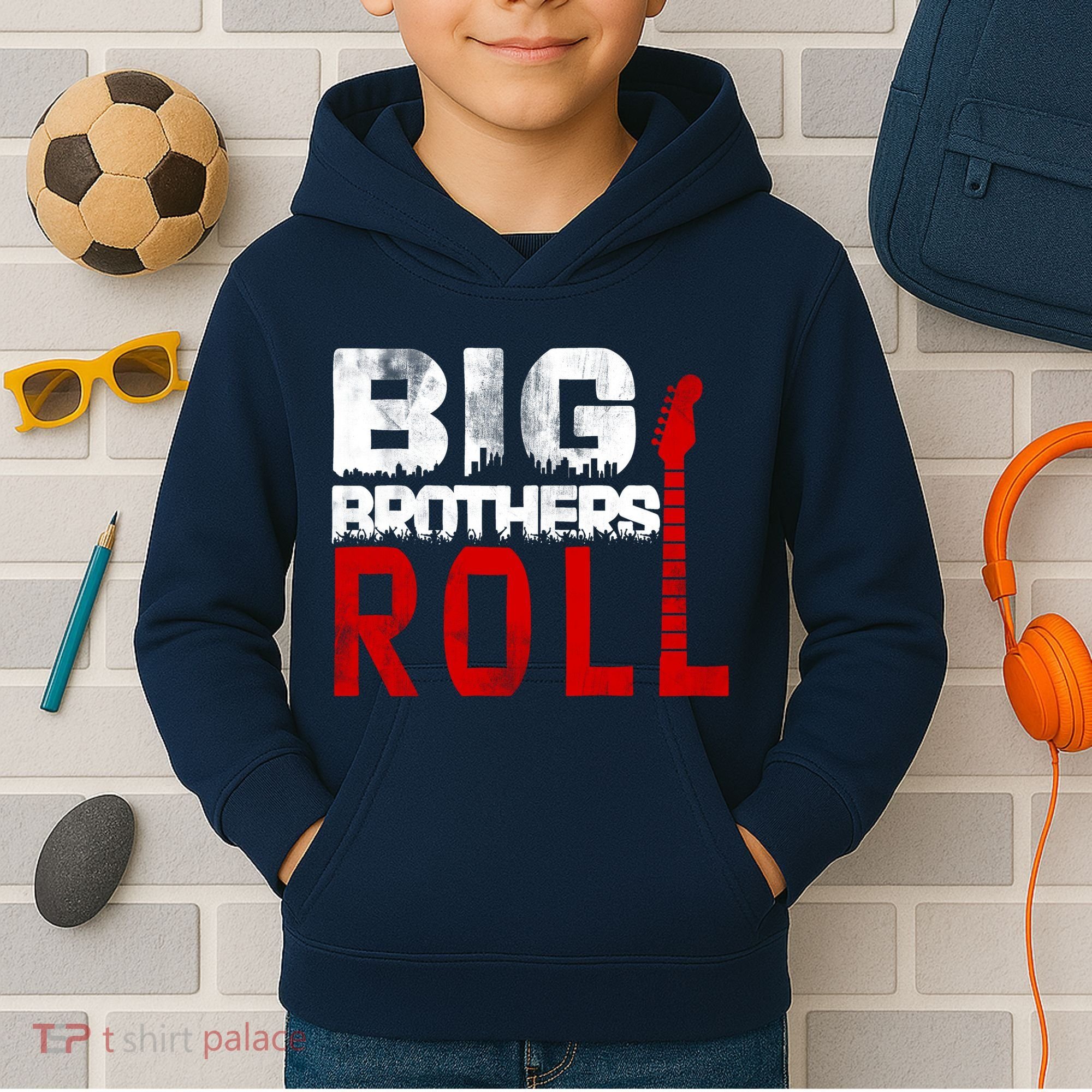 Rock And Roll Big Brothers Kids Hoodie
