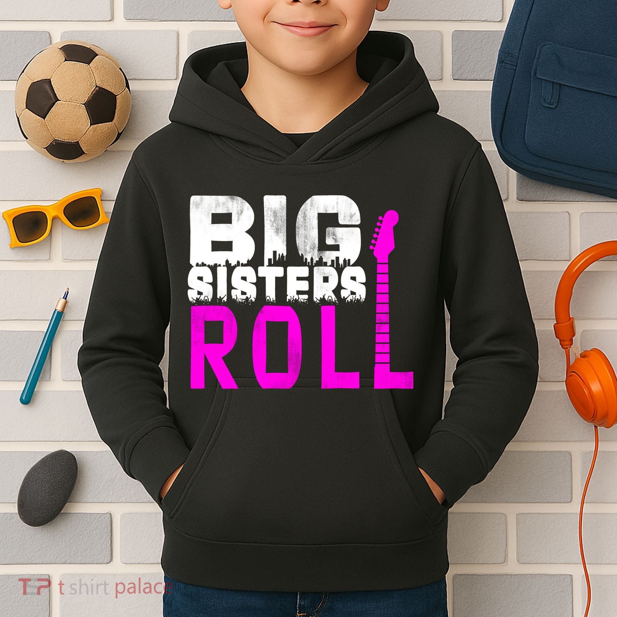 Rock And Roll Big Sisters Kids Hoodie