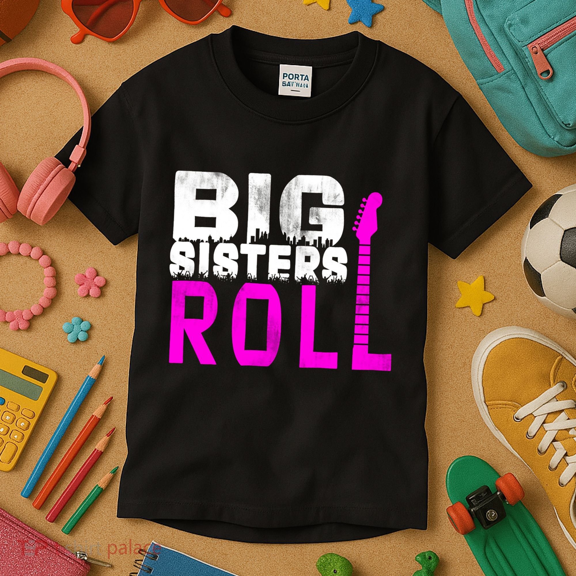 Rock And Roll Big Sisters Kids T-Shirt