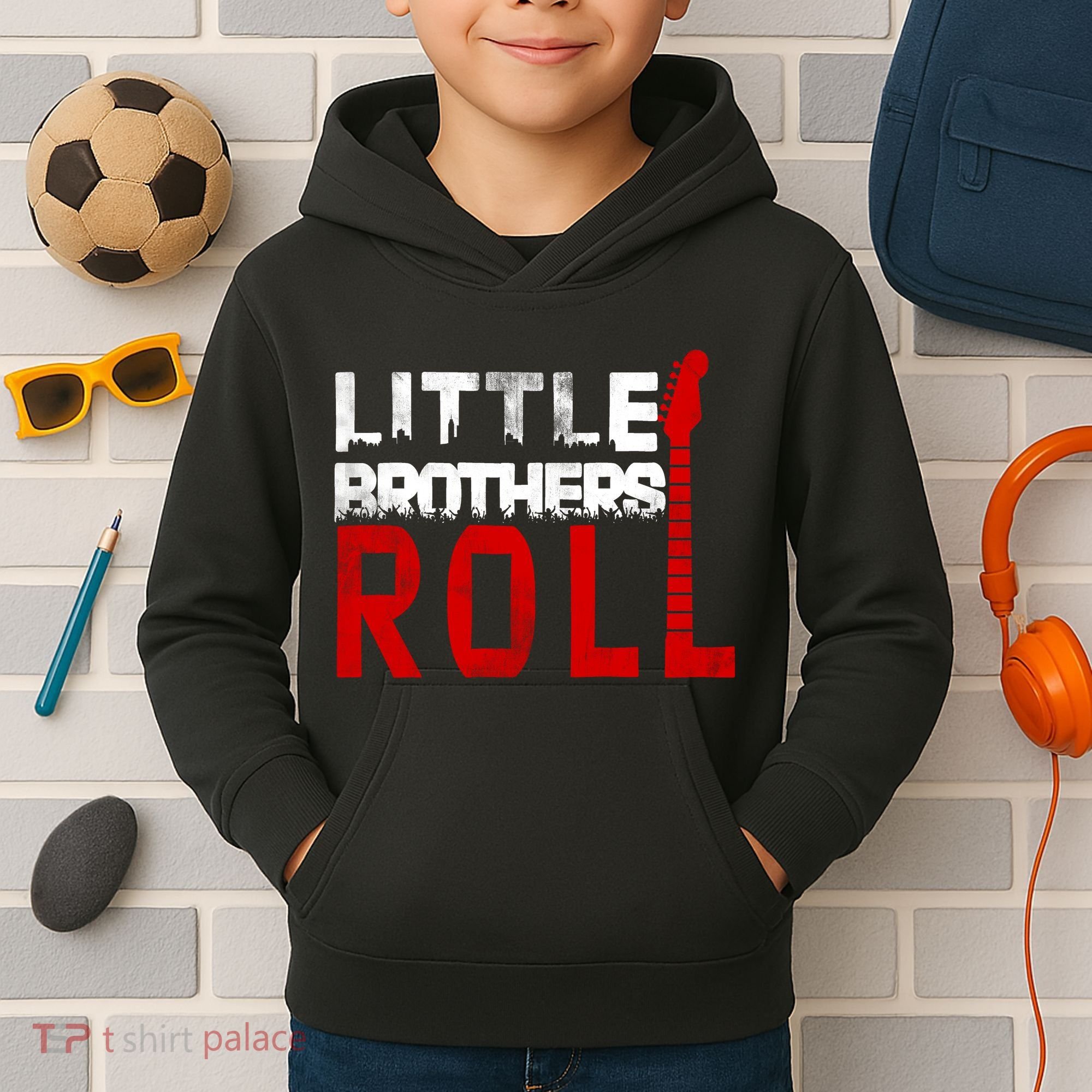 Rock And Roll Little Brothers Kids Hoodie