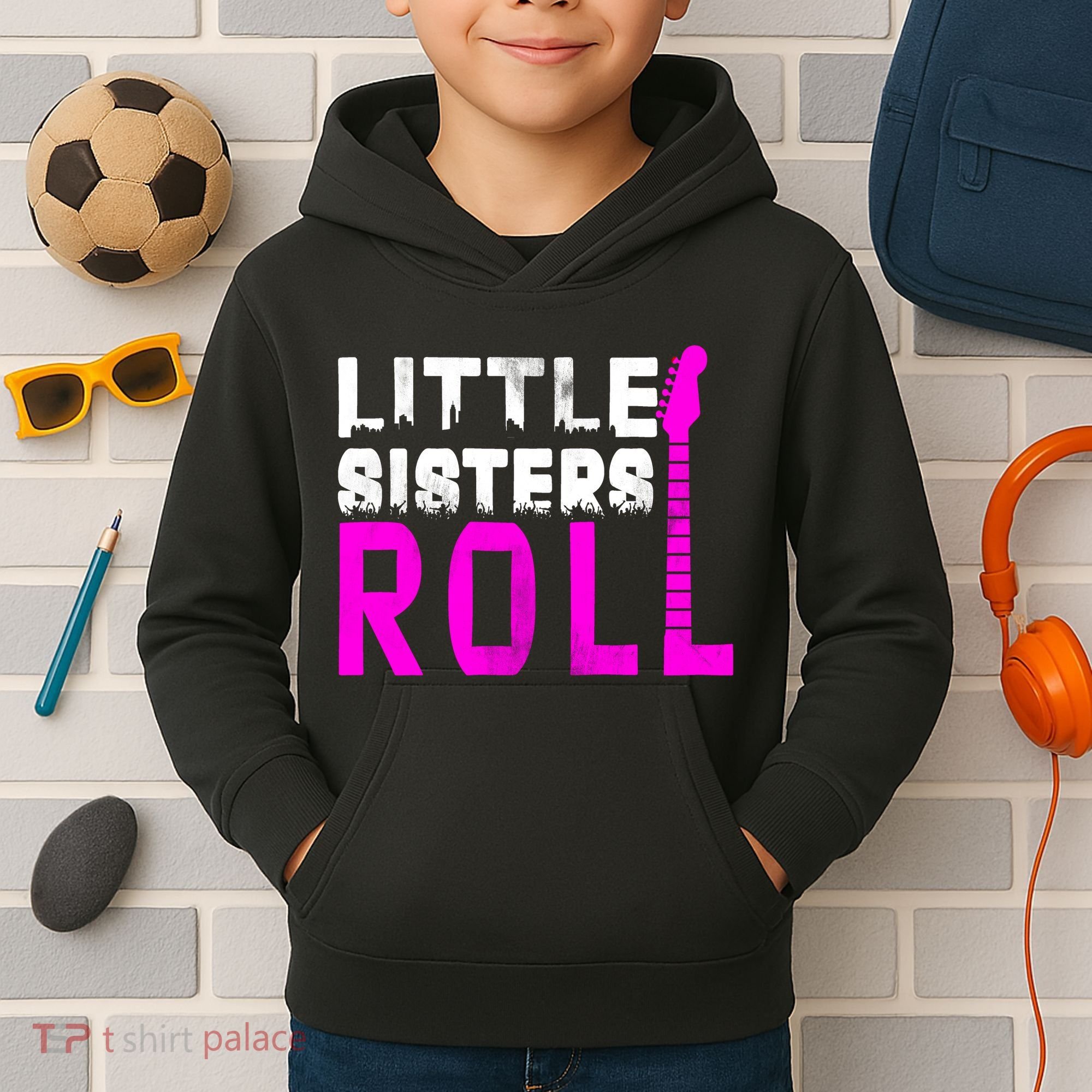 Rock And Roll Little Sisters Kids Hoodie