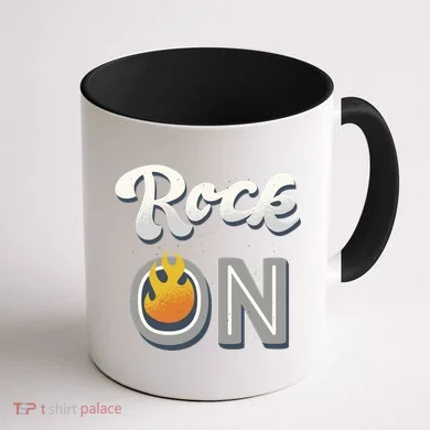 Rock On Flame Coffee Mug back