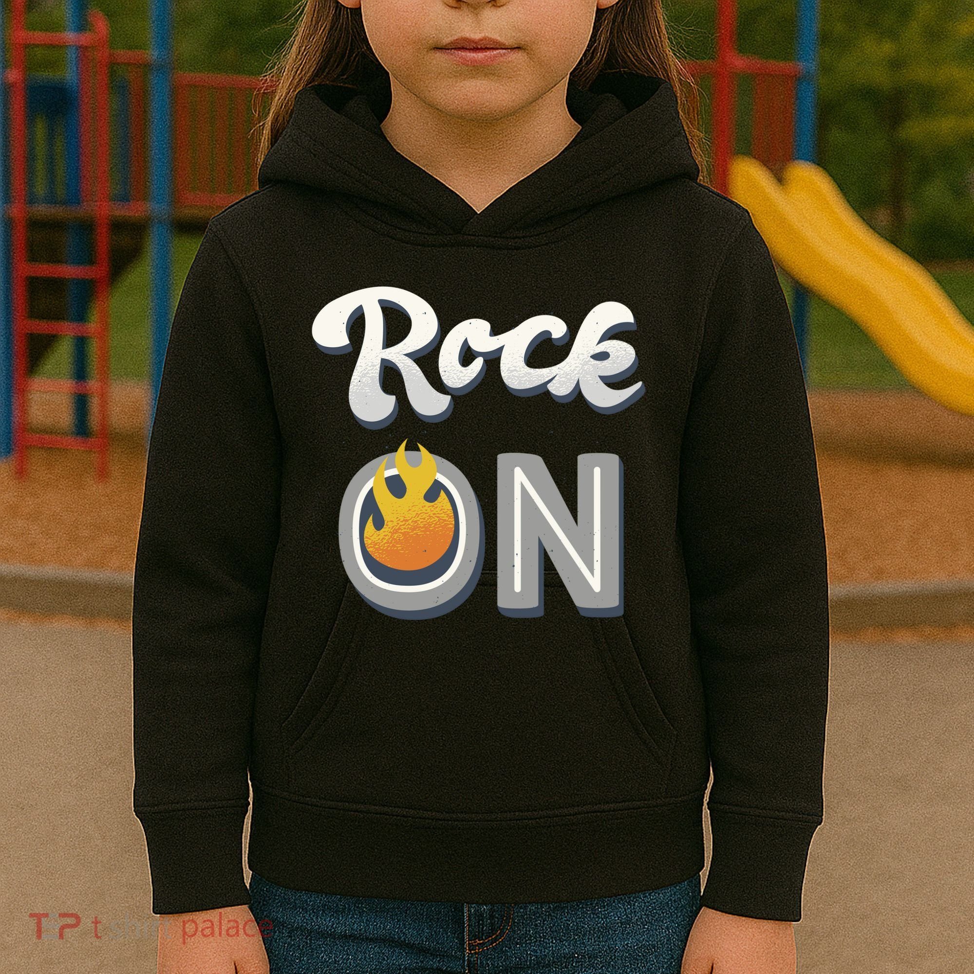 Rock On Flame Kids Hoodie