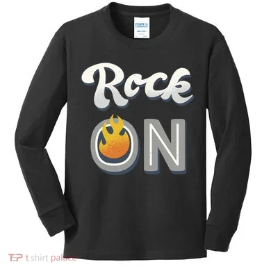 Rock On Flame Kids Long Sleeve Shirt
