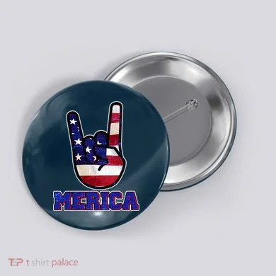 Rock On Merica Button