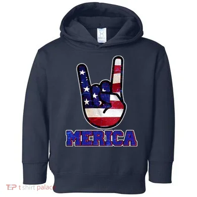 Rock On Merica Toddler Hoodie