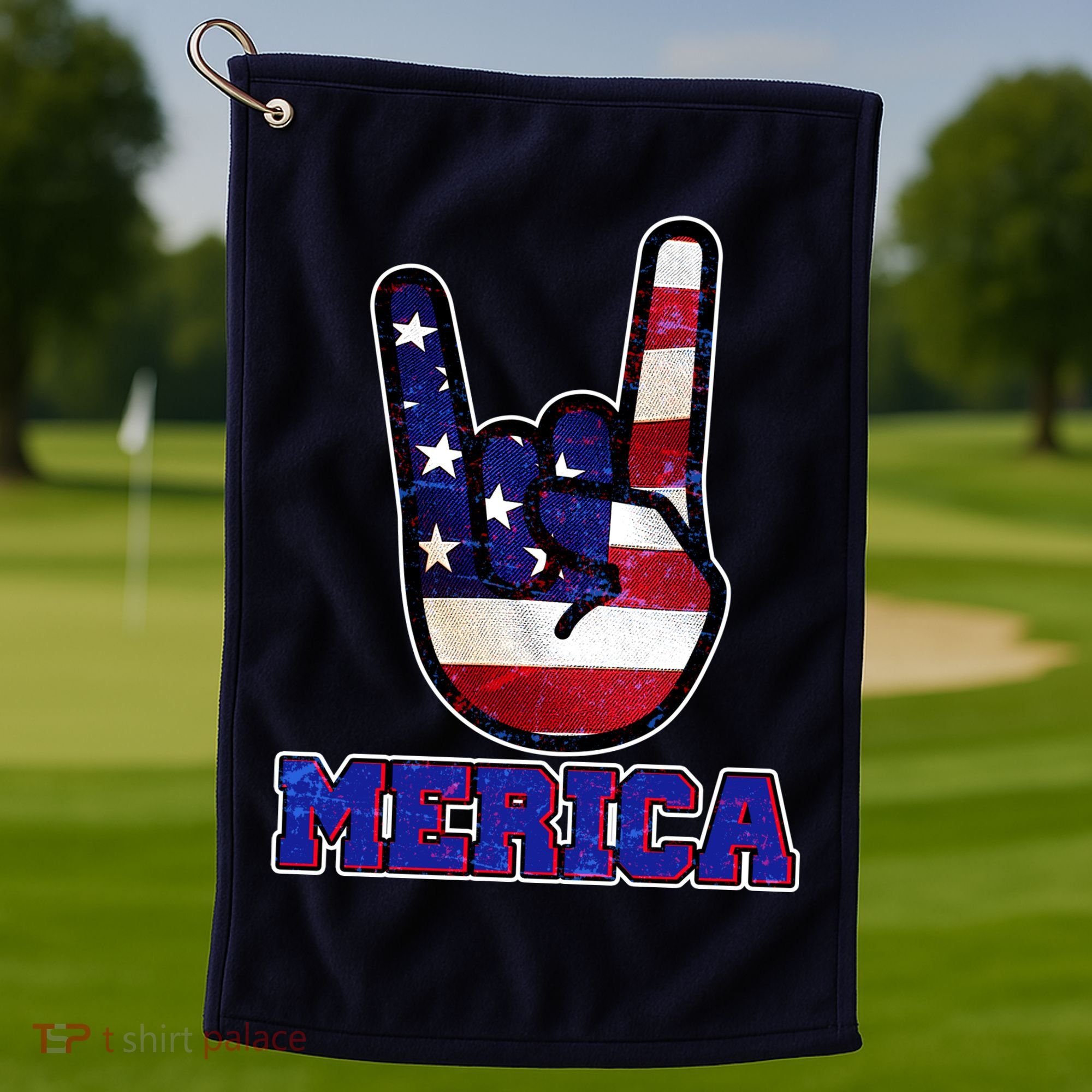 Rock On Merica Golf Towel