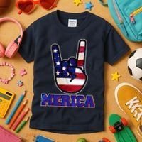 Rock On Merica Kids T-Shirt thumb 3