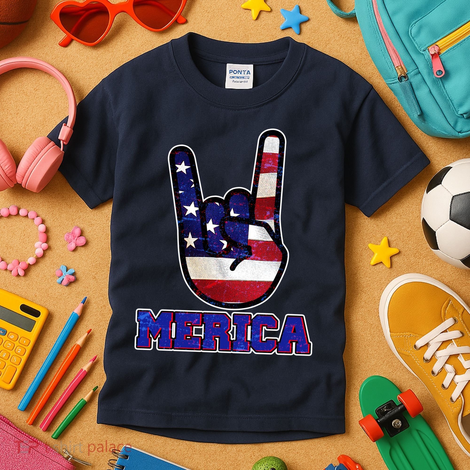 Rock On Merica Kids T-Shirt