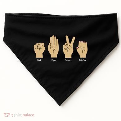 Rock Paper Scissors Table Saw USA-Made Doggie Bandana