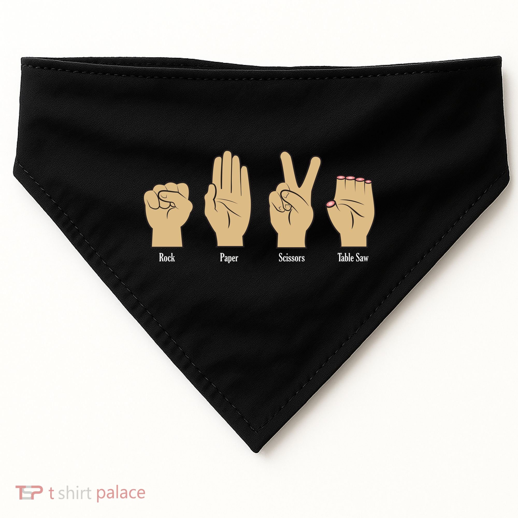 Rock Paper Scissors Table Saw USA-Made Doggie Bandana