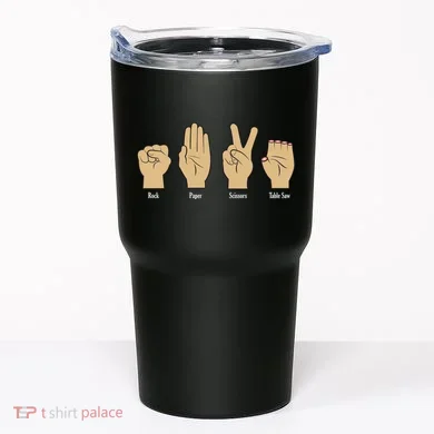 Rock Paper Scissors Table Saw Tumbler