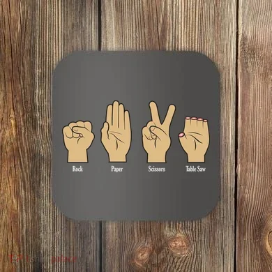Rock Paper Scissors Table Saw Coaster