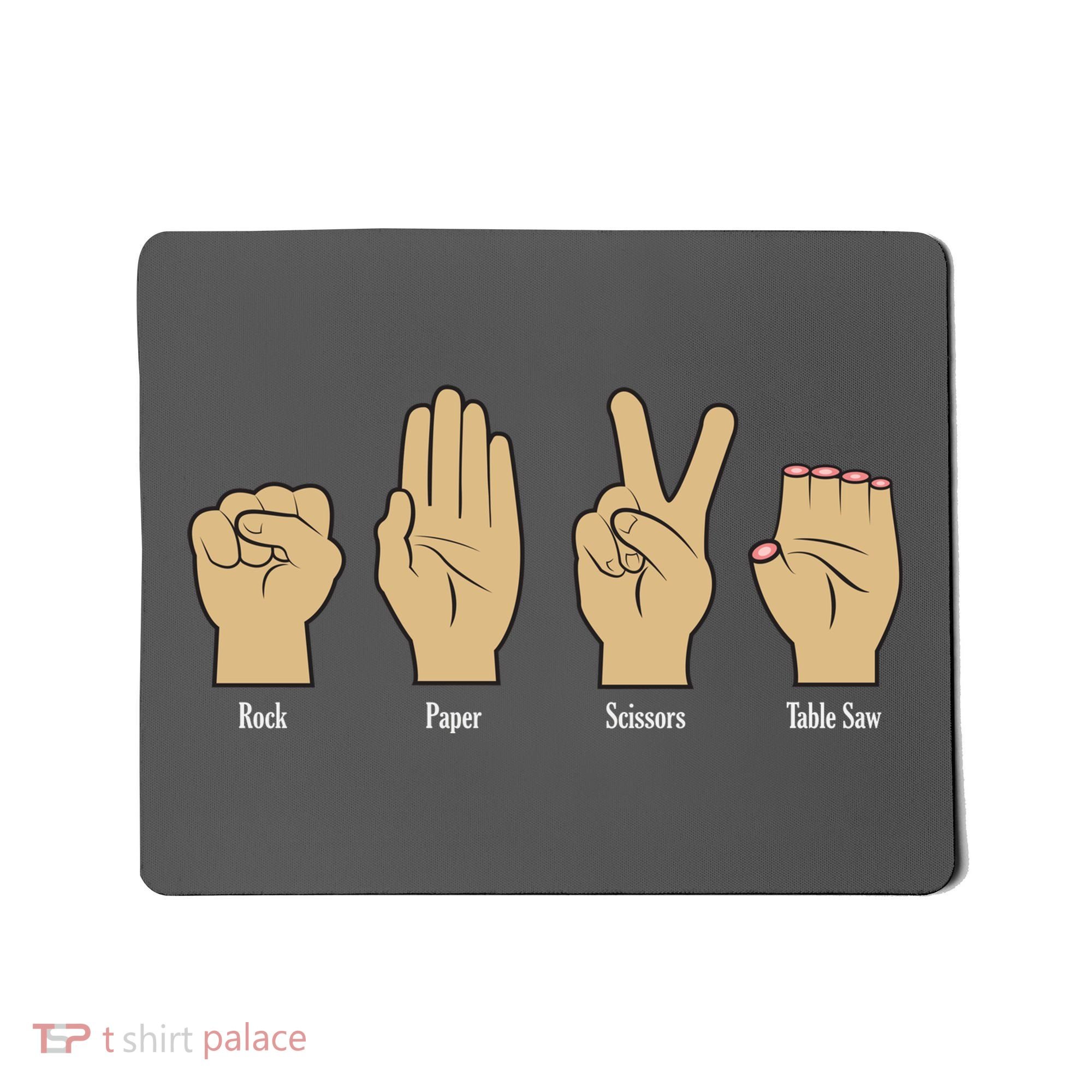 Rock Paper Scissors Table Saw Mousepad