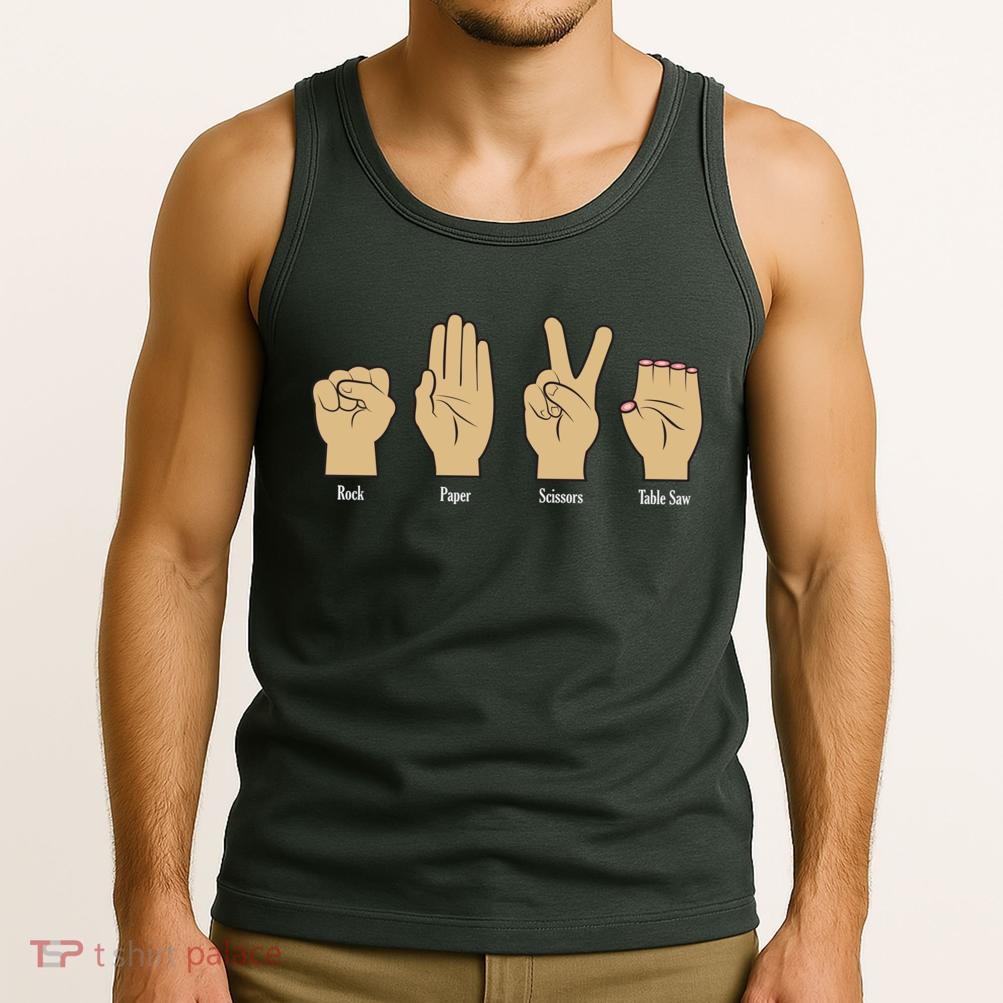 Rock Paper Scissors Table Saw Tank Top