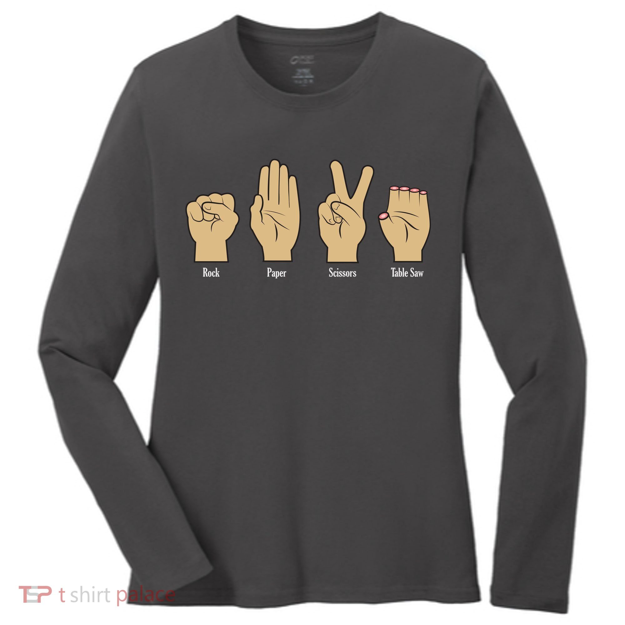 Rock Paper Scissors Table Saw Women's Long Sleeve Shirt