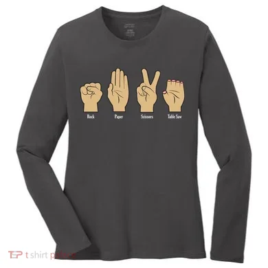 Rock Paper Scissors Table Saw Women's Long Sleeve Shirt