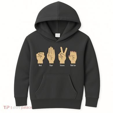 Rock Paper Scissors Table Saw Kids Hoodie
