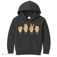Rock Paper Scissors Table Saw Kids Hoodie thumb 0