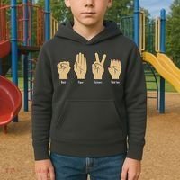 Rock Paper Scissors Table Saw Kids Hoodie thumb 2