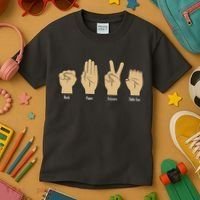 Rock Paper Scissors Table Saw Kids T-Shirt thumb 3