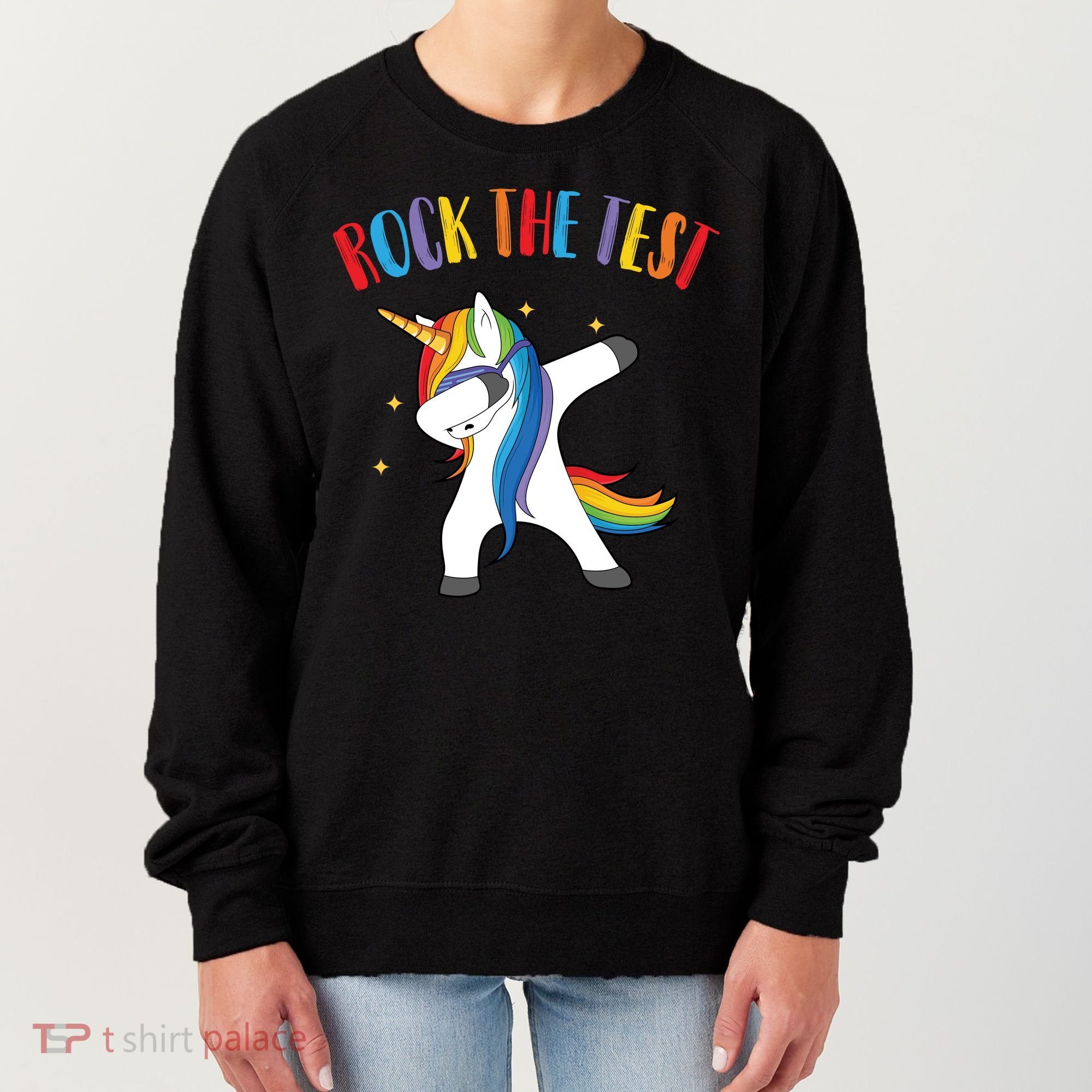 Rock The Test Dabbing Unicorn Women's Sweatshirt