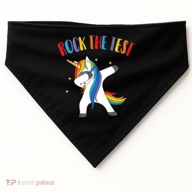 Rock The Test Dabbing Unicorn USA-Made Doggie Bandana