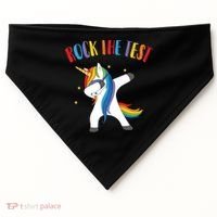 Rock The Test Dabbing Unicorn USA-Made Doggie Bandana thumb 0