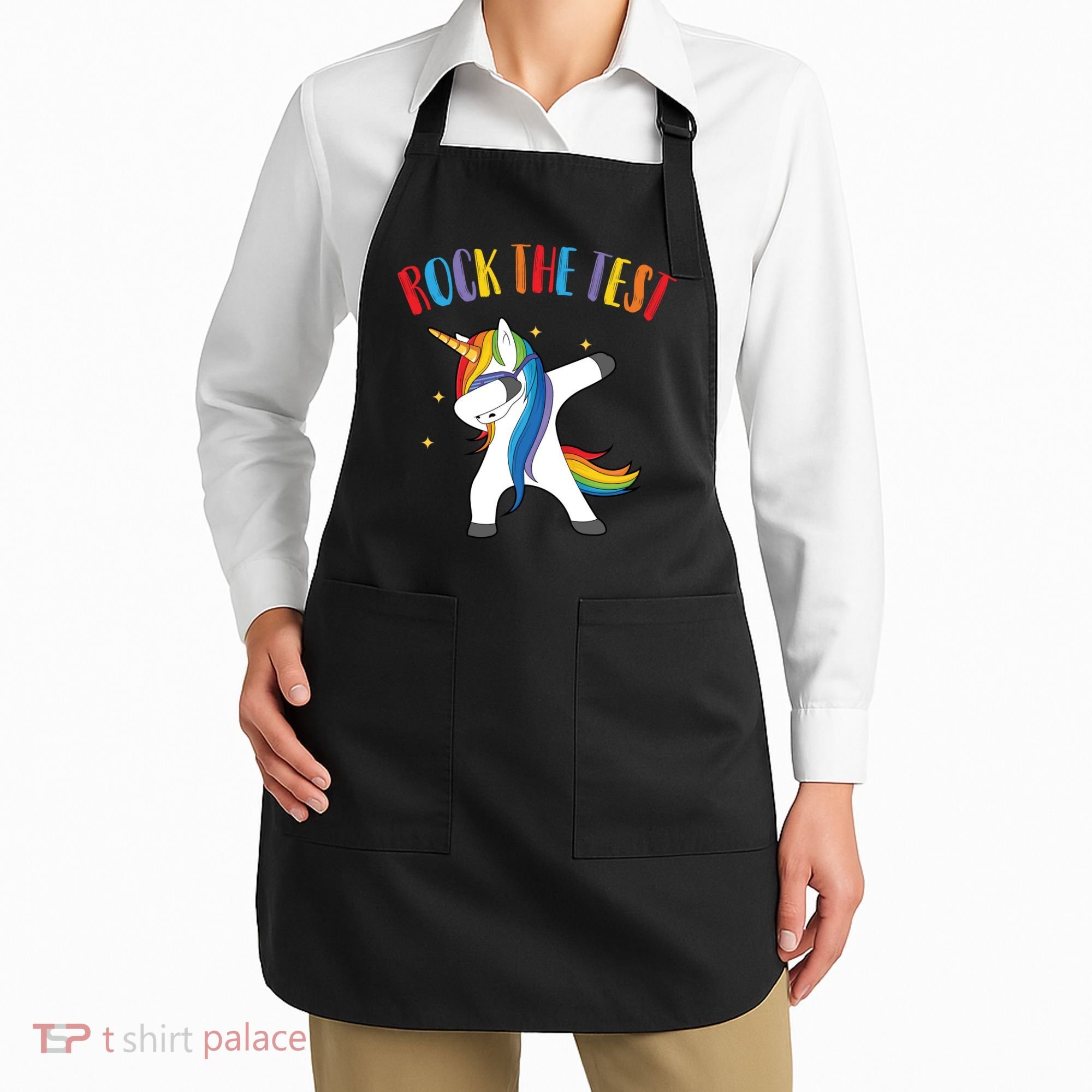 Rock The Test Dabbing Unicorn Apron
