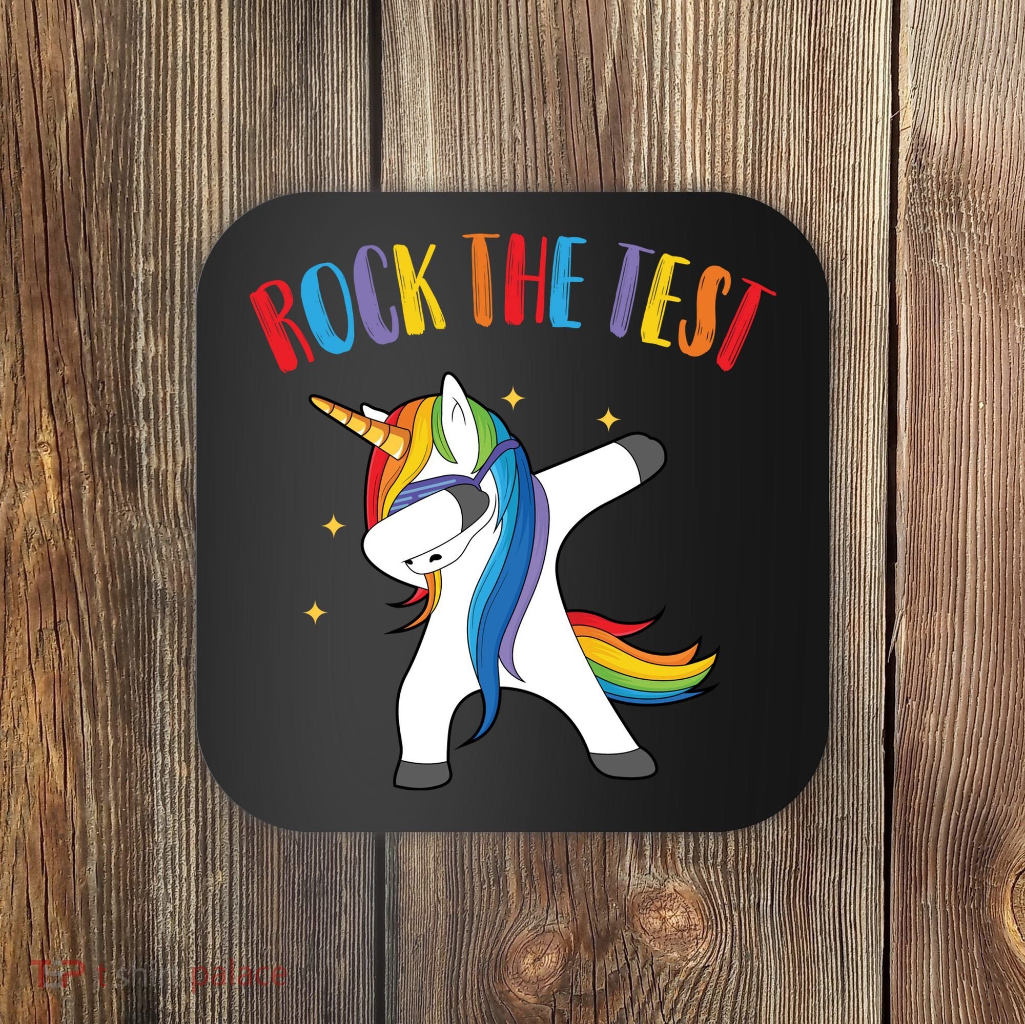 Rock The Test Dabbing Unicorn Coaster