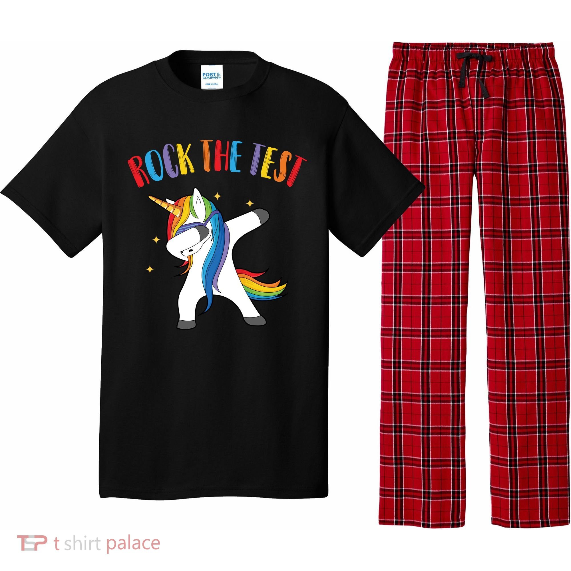Rock The Test Dabbing Unicorn Pajama Set