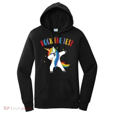 Rock The Test Dabbing Unicorn Women's Hoodie