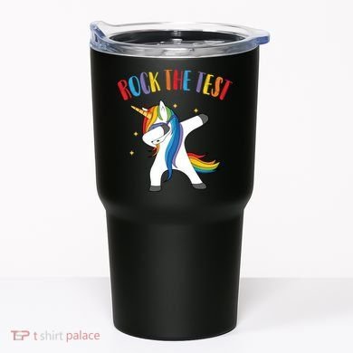 Rock The Test Dabbing Unicorn Tumbler