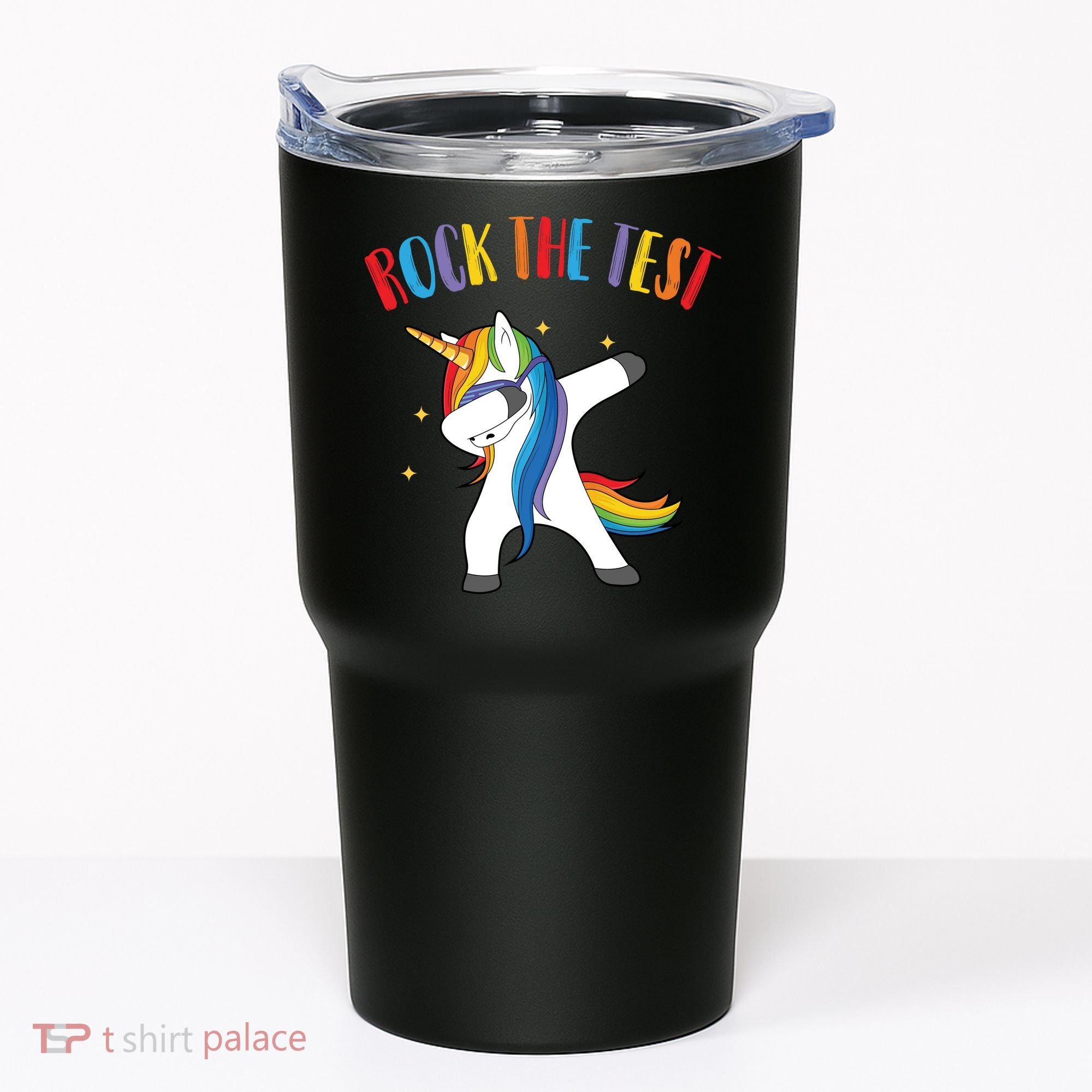 Rock The Test Dabbing Unicorn Tumbler