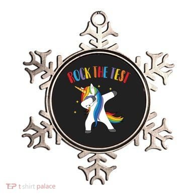 Rock The Test Dabbing Unicorn Ornament
