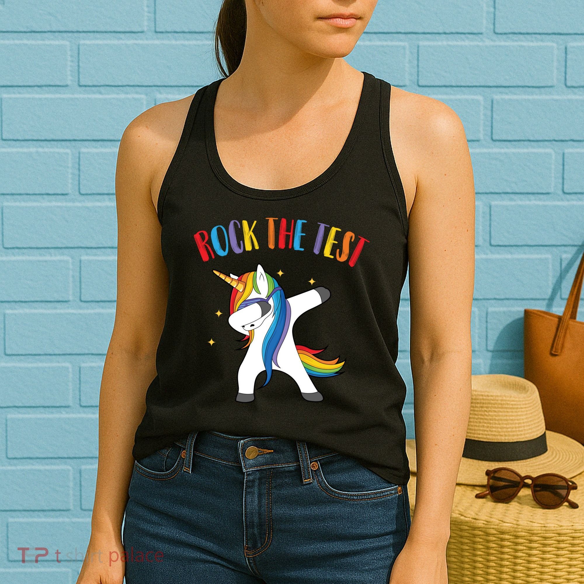 Rock The Test Dabbing Unicorn Women's Tank Top