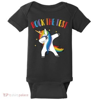 Rock The Test Dabbing Unicorn Baby Bodysuit