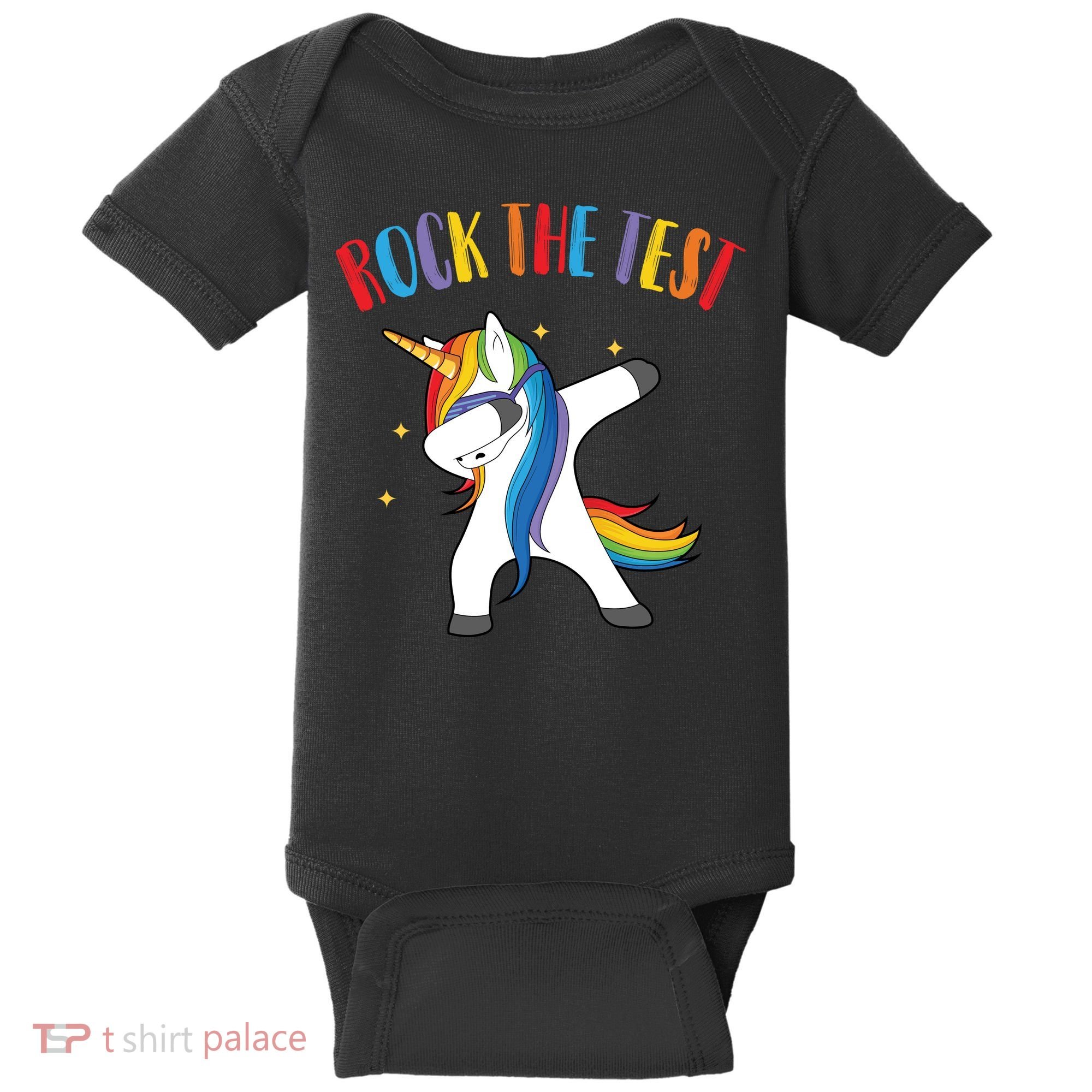 Rock The Test Dabbing Unicorn Baby Bodysuit
