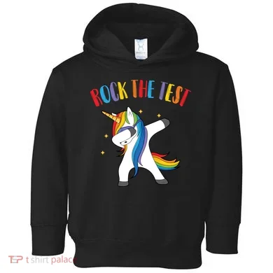 Rock The Test Dabbing Unicorn Toddler Hoodie