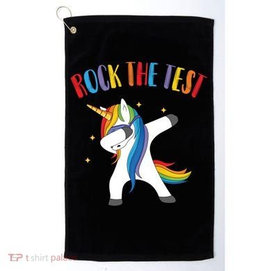 Rock The Test Dabbing Unicorn Golf Towel