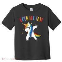 Rock The Test Dabbing Unicorn Toddler T-Shirt thumb 0