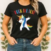 Rock The Test Dabbing Unicorn Women's T-Shirt thumb 2
